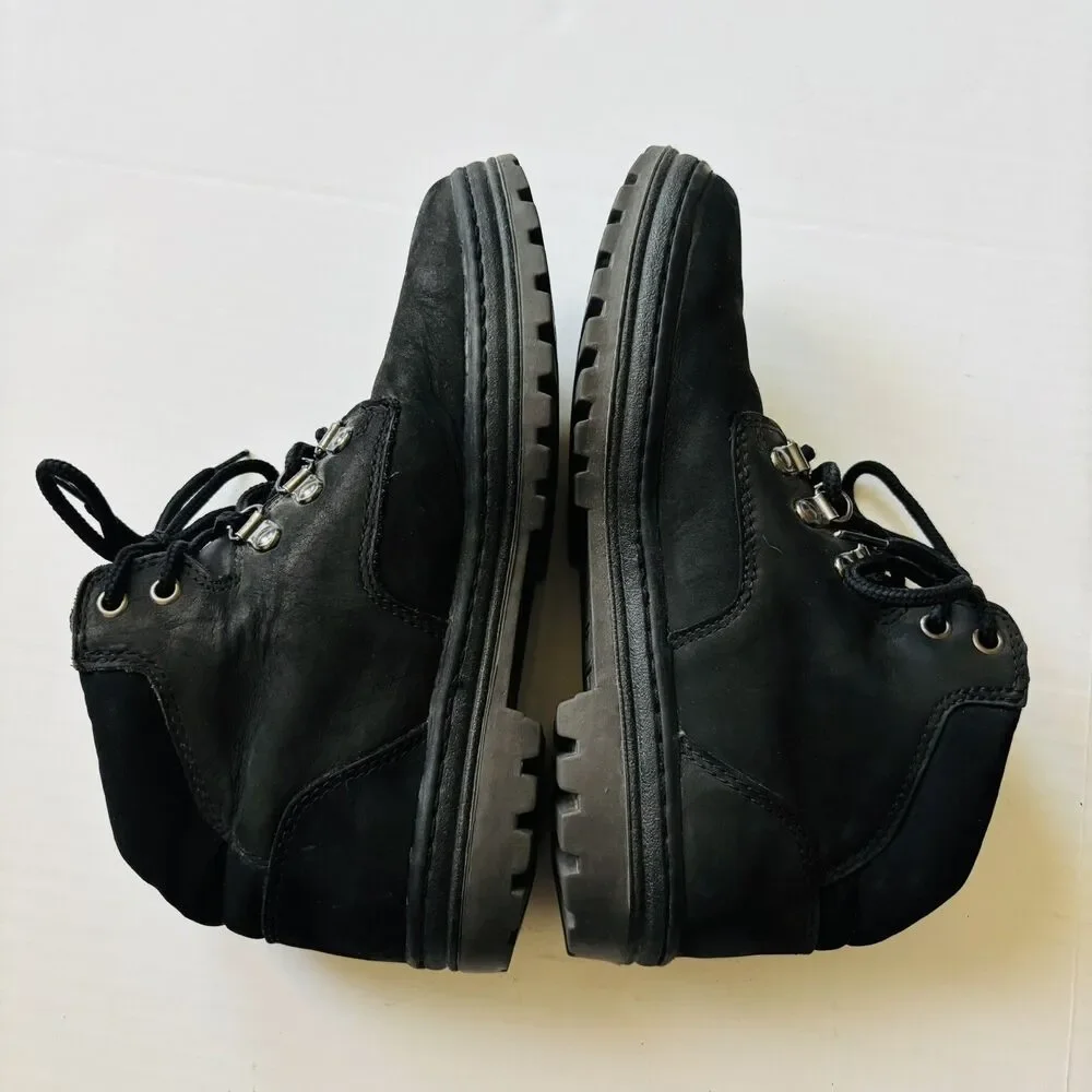 VTG 90s Timberland Black Leather Ankle Boots Men's 7M Women's 8.5 Style 60359